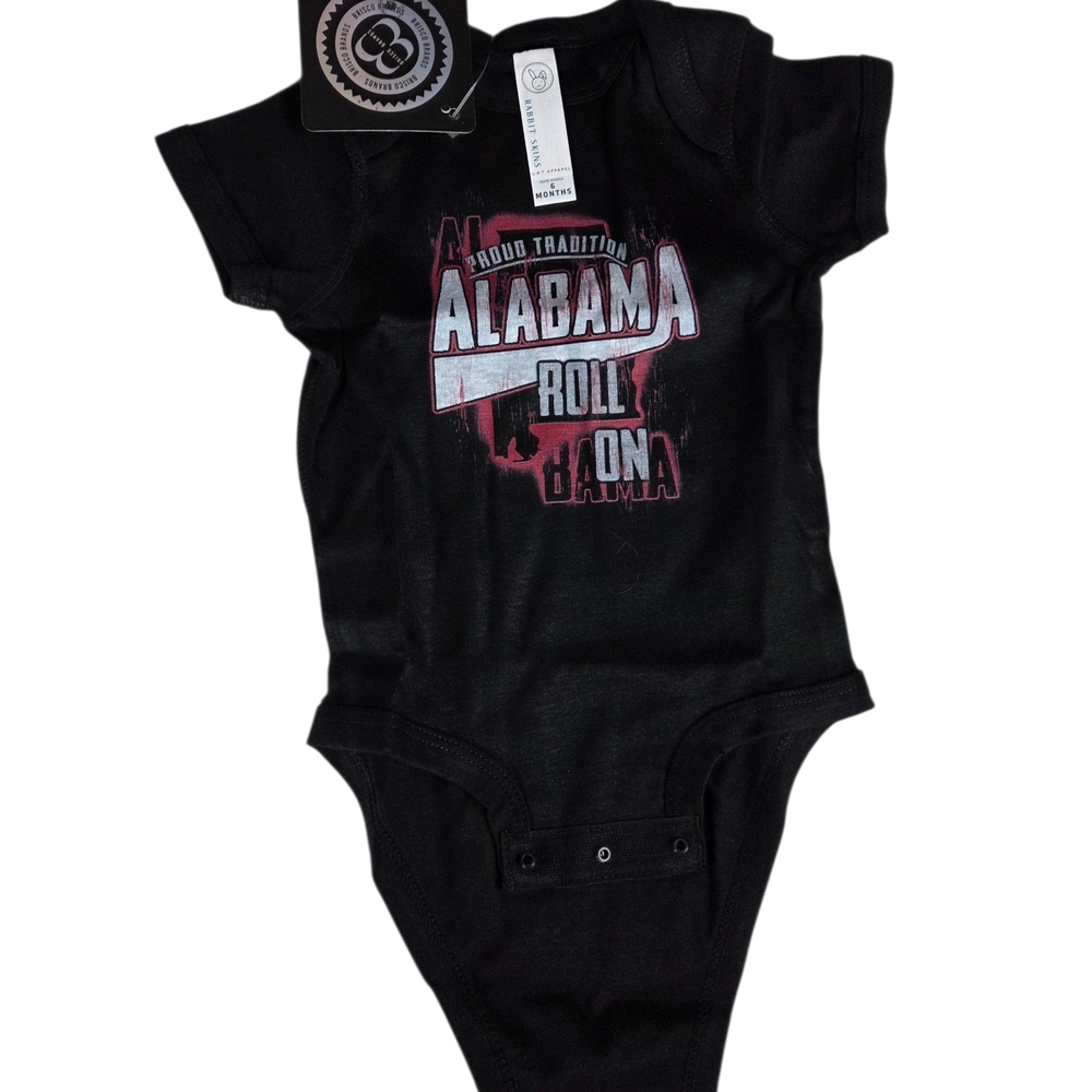 Alabama Crimson Tide Baby Bodysuit NEW 6 Months -Brisco Brands -Black